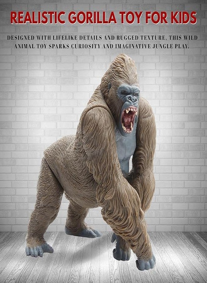 MALLEXO Big Size Realistic Gorilla Toy for Kids 3+| 1PCS Realistic Action Figure King Kong Fight Mode Rampage Monkey Toys for Boys & Girls | Wildlife Animal Ape Figurine Decoration Item Birthday Gifts - Image 3